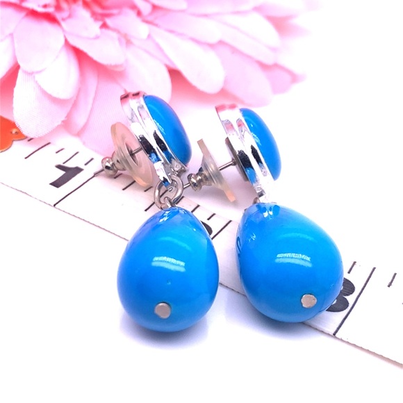 2/$14 Faux Turquoise Drop Earrings - Picture 4 of 5